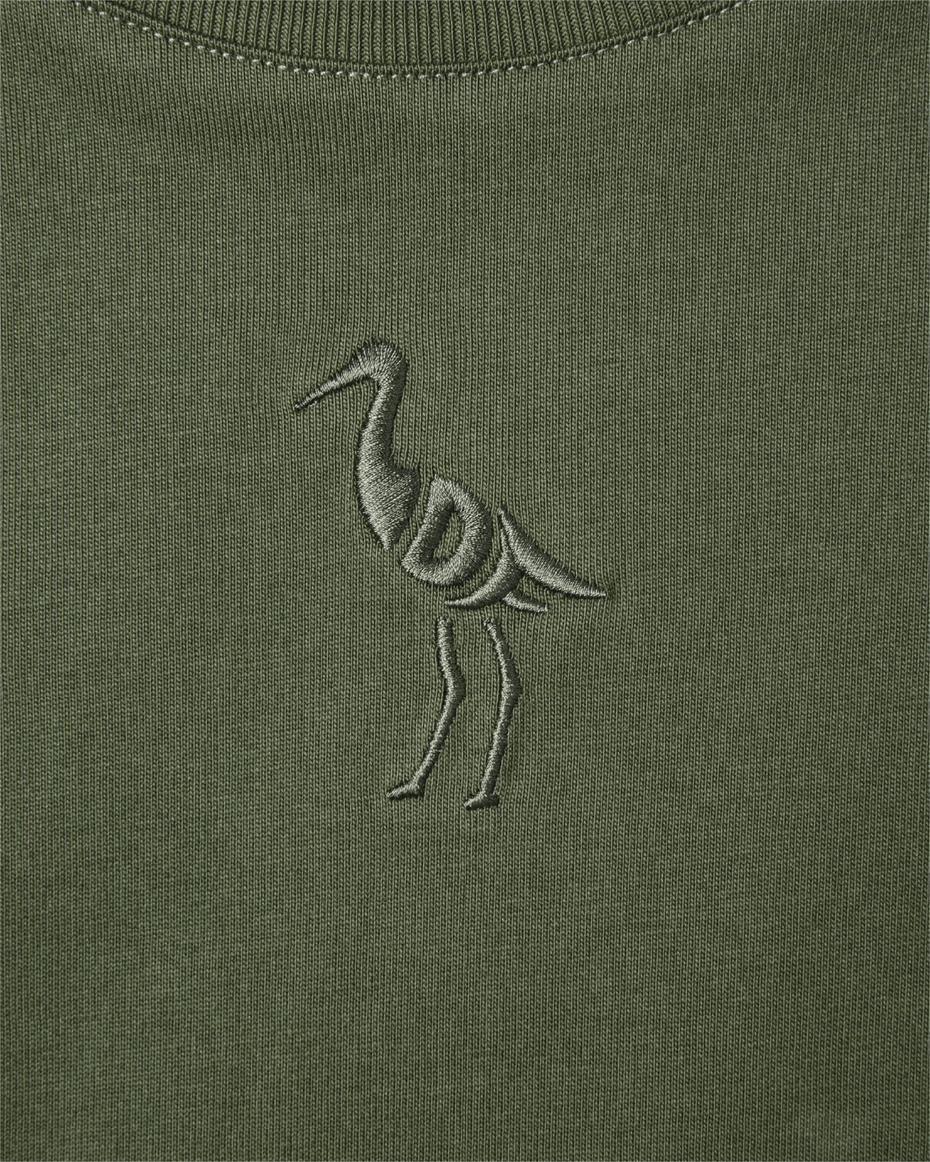 Cropped Crane Tee (Olive)