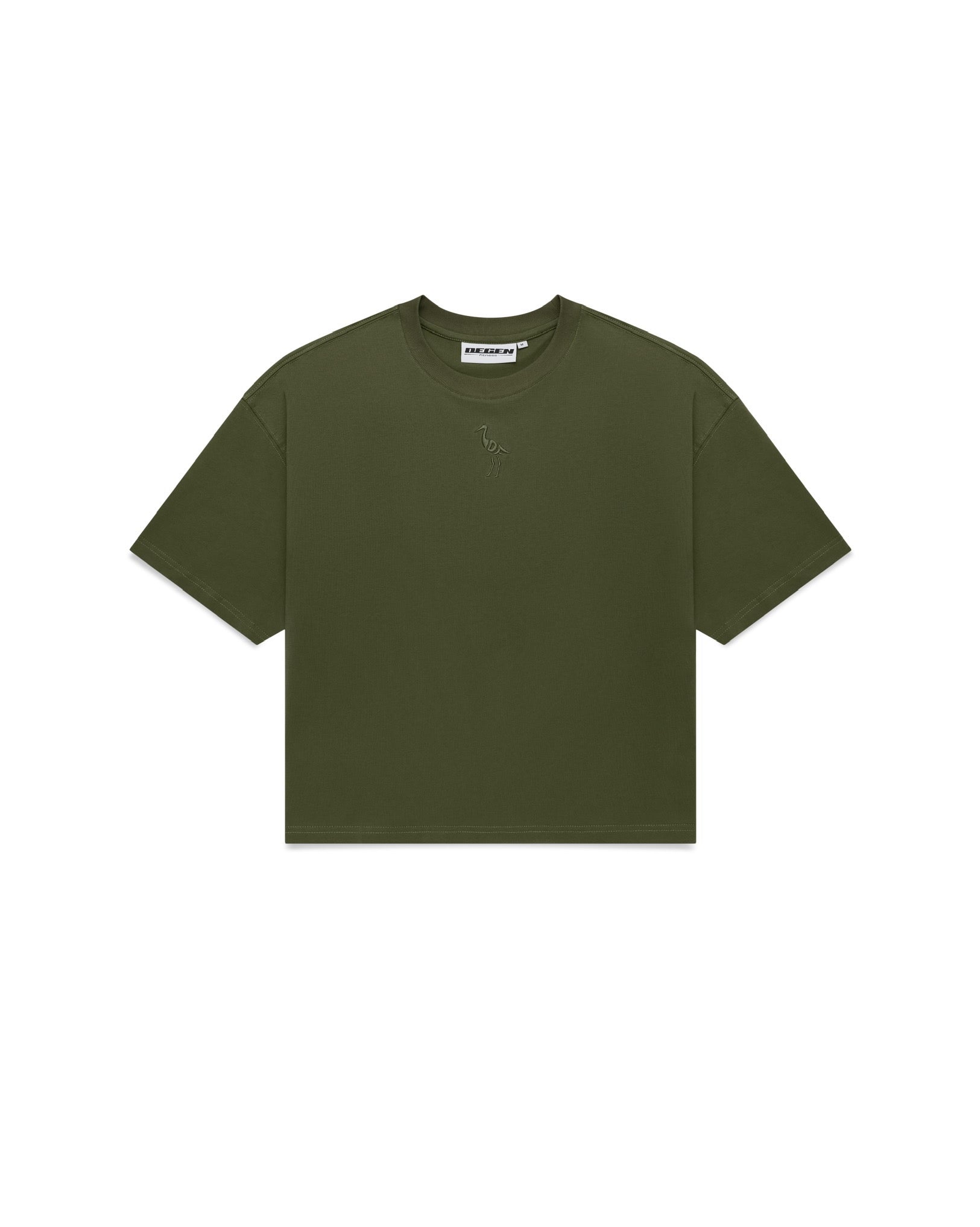 Cropped Crane Tee (Olive)